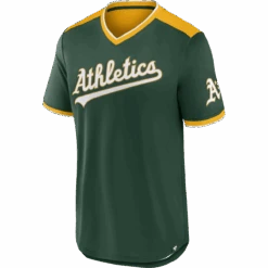 Fanatics Men's A's Fundamentals Poly Walk Off Short Sleeve