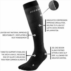 Women's UltraLight Tall Compression Socks 15 Women's UltraLight Tall Compression Socks -Sports Basement Outlet 100273600.BlackGrey.1