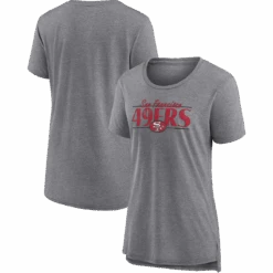 Fanatics Women's 49ers Up The Middle Triblend Short Sleeve Tee -Sports Basement Outlet 100276674 ATHLETICGREY 3