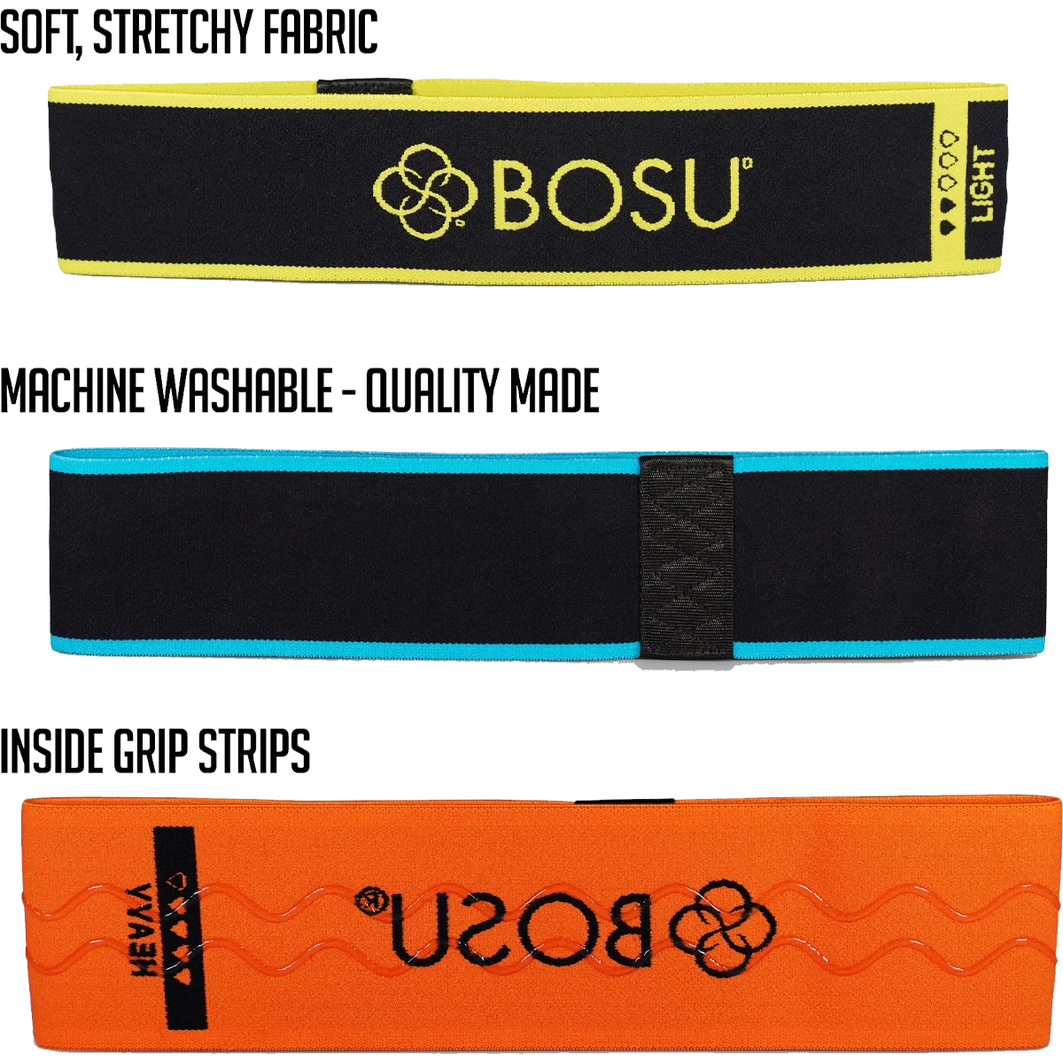 BOSU Fabric Resistance Bands 3 Pack 6 BOSU Fabric Resistance Bands 3 Pack - Image 4