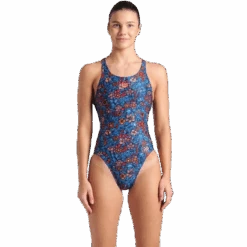Arena Women's Micro Floral Tech Back One Piece