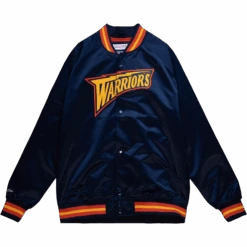 Mitchell & Ness Men's Warriors Lightweight Satin Vintage Logo Jacket