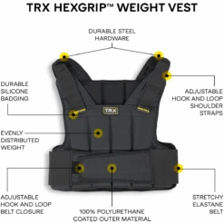 TRX Hexgrip 20 Lb Weight Vest 15 TRX Hexgrip 20 Lb Weight Vest -Sports Basement Outlet 100289867 BLK 7 1