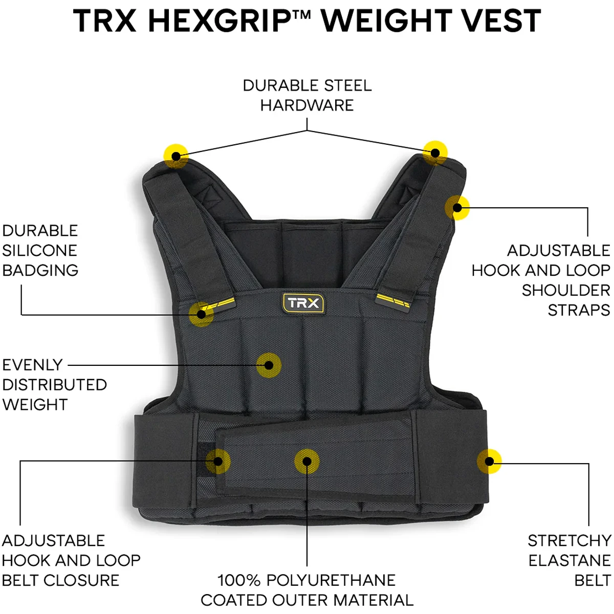 TRX Hexgrip 20 Lb Weight Vest 9 TRX Hexgrip 20 Lb Weight Vest - Image 7