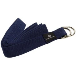 Cotton D-Ring Yoga Strap, Navy - 10'